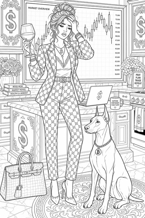 The Crypto Widow — sample coloring page